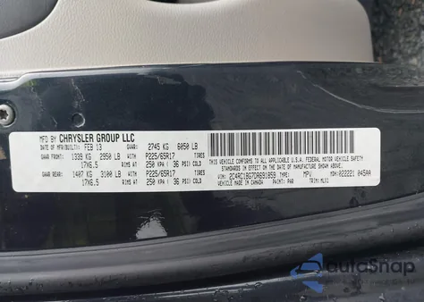 2013 Chrysler Town & Country Touring z USA, uszkodzony, nr VIN 2C4RC1BG7DR691859